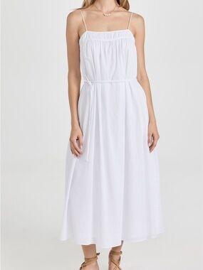 AYR White Spaghetti-Strap Midi Dress